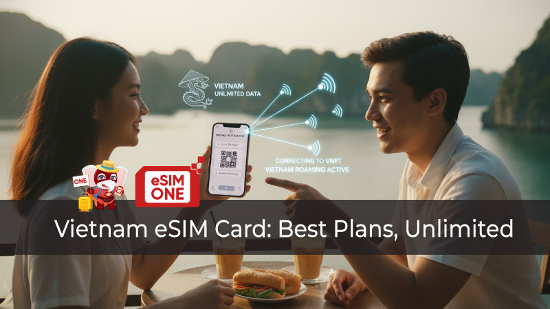 Vietnam eSIM card network coverage map showing Viettel MobiFone VinaPhone across Hanoi HCMC Da Nang