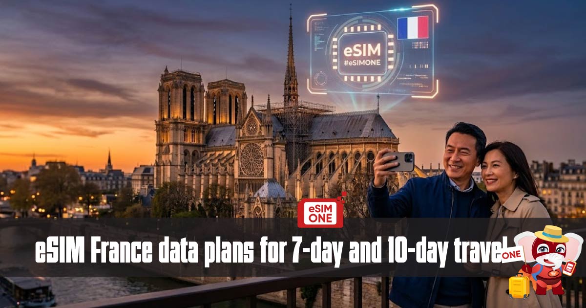 eSIM France data plans for 7-day and 10-day travel